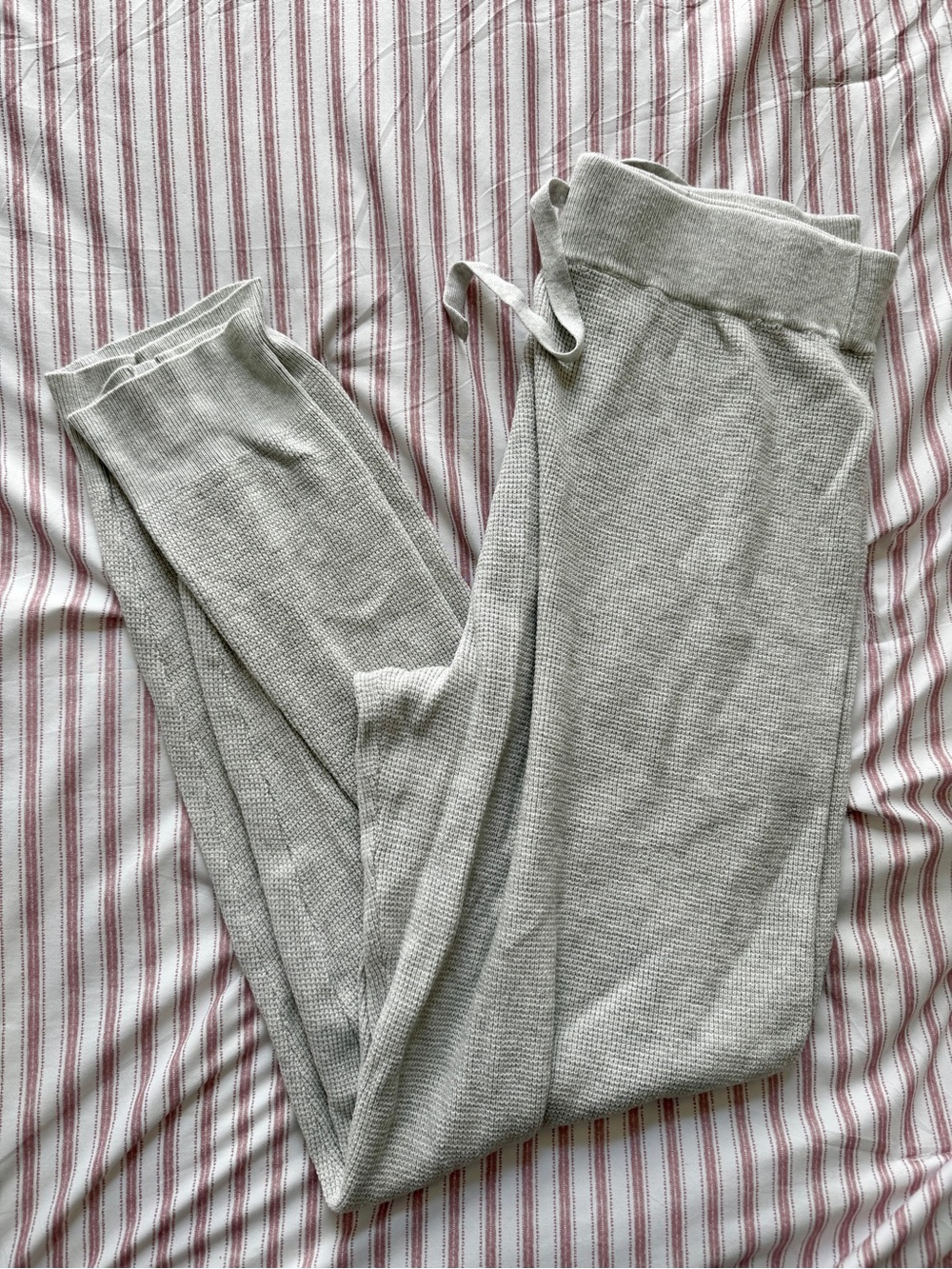 Cyrus Light Gray Ribbed Knit Lounge Pants